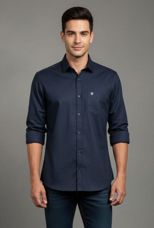 Men’s Navy Blue Formal Shirt – Classic Elegance with a Modern Edge